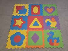 Soft Foam Play Mat Baby Floor Tiles Interlocking Kids Playroom 9 Piece