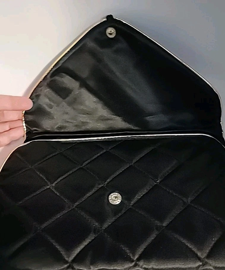 De Colección Anne Klein Bolsa de Maquillaje de Viaje Acolchada Organizador de Cosméticos Negro Dorado Borlas Foto 3 de 4
