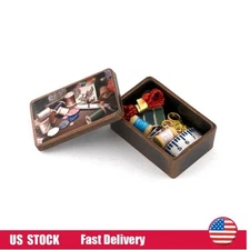 European vintage sewing box Dollhouse Miniature 1/12 Scale Thread Scissors Ruler