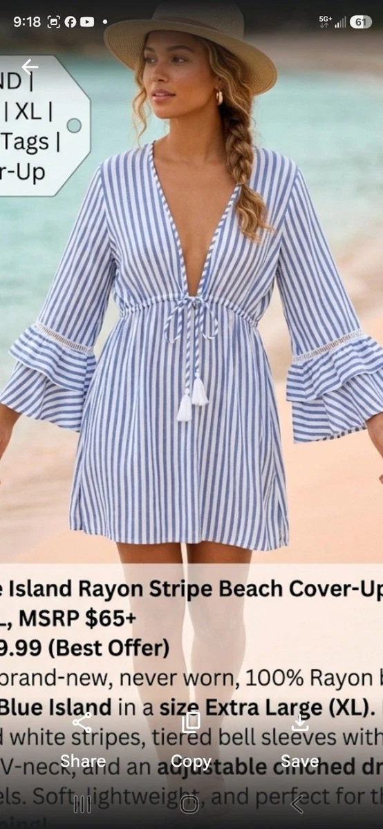 blue island beach cover up dress Clothing for Women for sale Beachwear Delainey's Claudia in the awards-ceremony Model is approximately 59 SIZE:XS-M