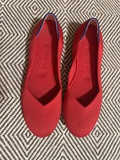 Rothy's Shoes Women Size 9 Flat Casual Comfort Slip On Ballet Flats Red Fabric