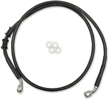 Drag Specialties Front Brake Line Kit Black Non-ABS Stock Length #3300597