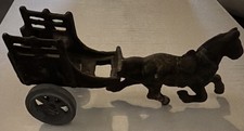 Antique 1920's Cast Iron Toy Horse and Buggy