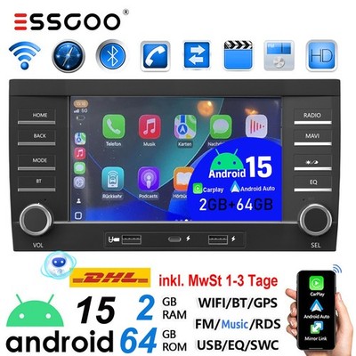 DAB+ 64G Android 15 Autoradio CarPlay GPS Navi Für Porsche Cayenne 9PA 2002-2010