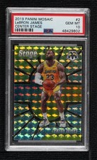 2019-20 Panini Mosaic Center Stage LeBron James #2 PSA 10 GEM MT jc3