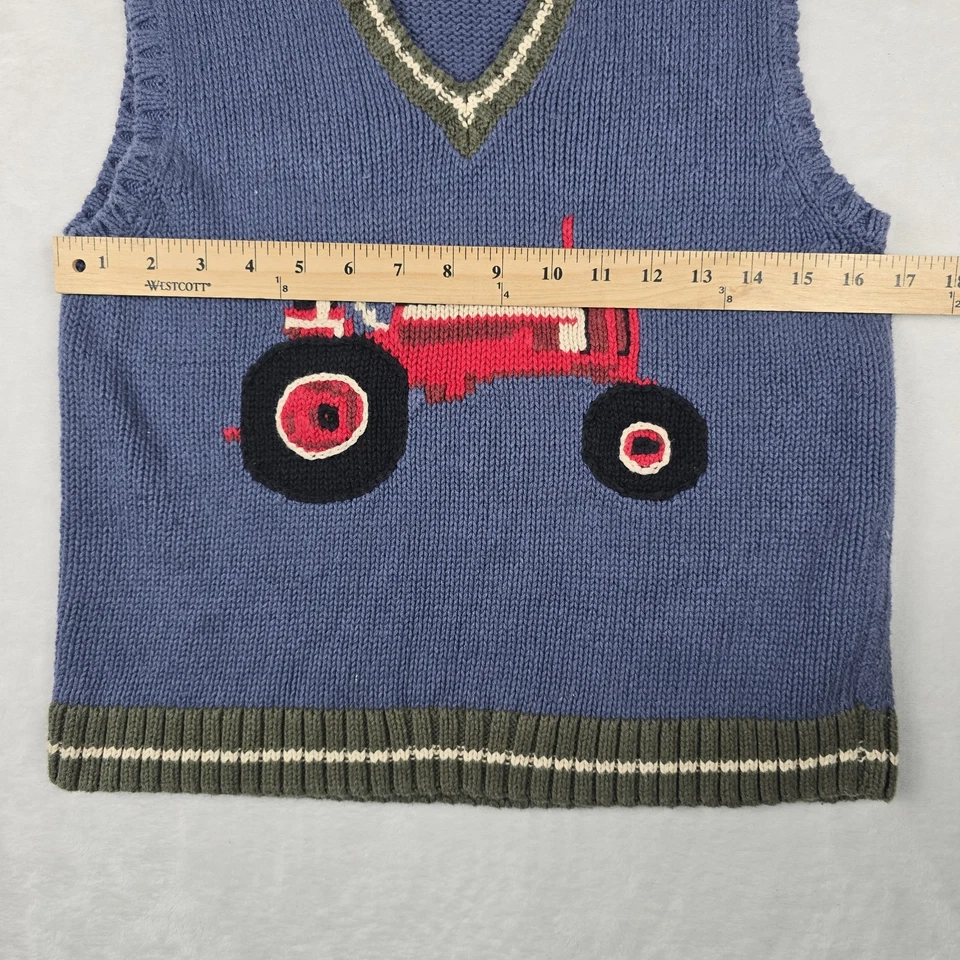 Kitestrings by Hartstring Kids Size 12/14 Sweater Vest Boys Red Tractor - Image 2 of 4