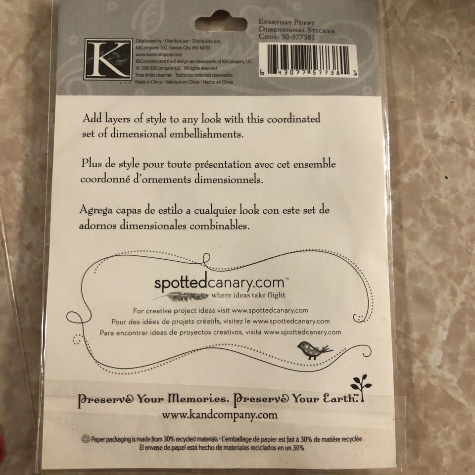 NEW Dog Puppy Pet Scrapbooking Stickers by K&Company + Sticky PuppiesSPLFB29 - Image 2 of 4