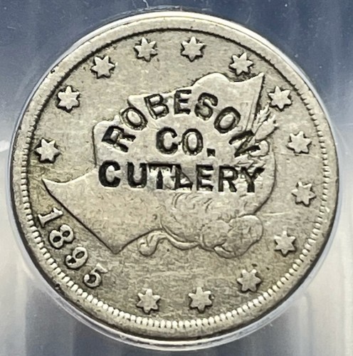 Robeson Cutlery Co. Rochester, NY Countermark 1895 Liberty Nickel - Brunk R381