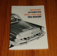 1953 Mercury Owners Operators Manual Monterey Custom