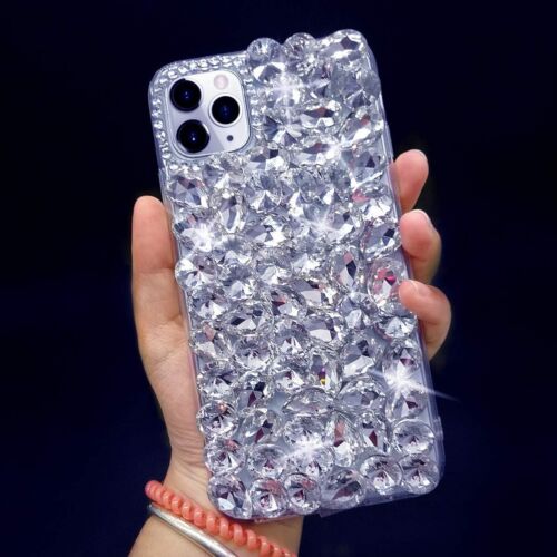 Girl's Bling Clear TPU Rubber Diamonds Glitter Rose Back Phone Case For Google - Picture 13 of 23