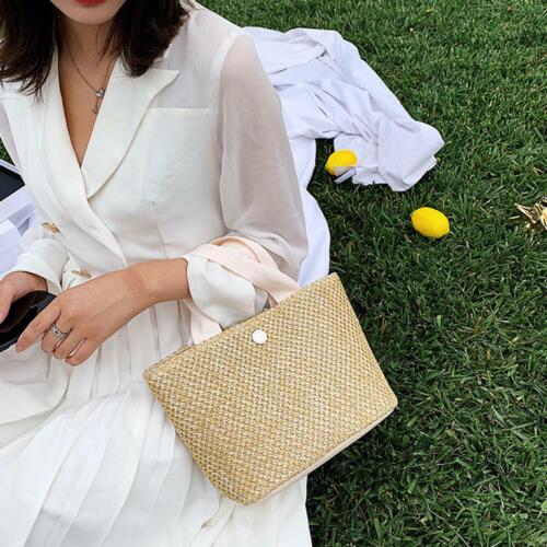 Women Bohemian Woven Shoulder Handbag Handmade Crossbody Bags Summer Beach; - Picture 8 of 13