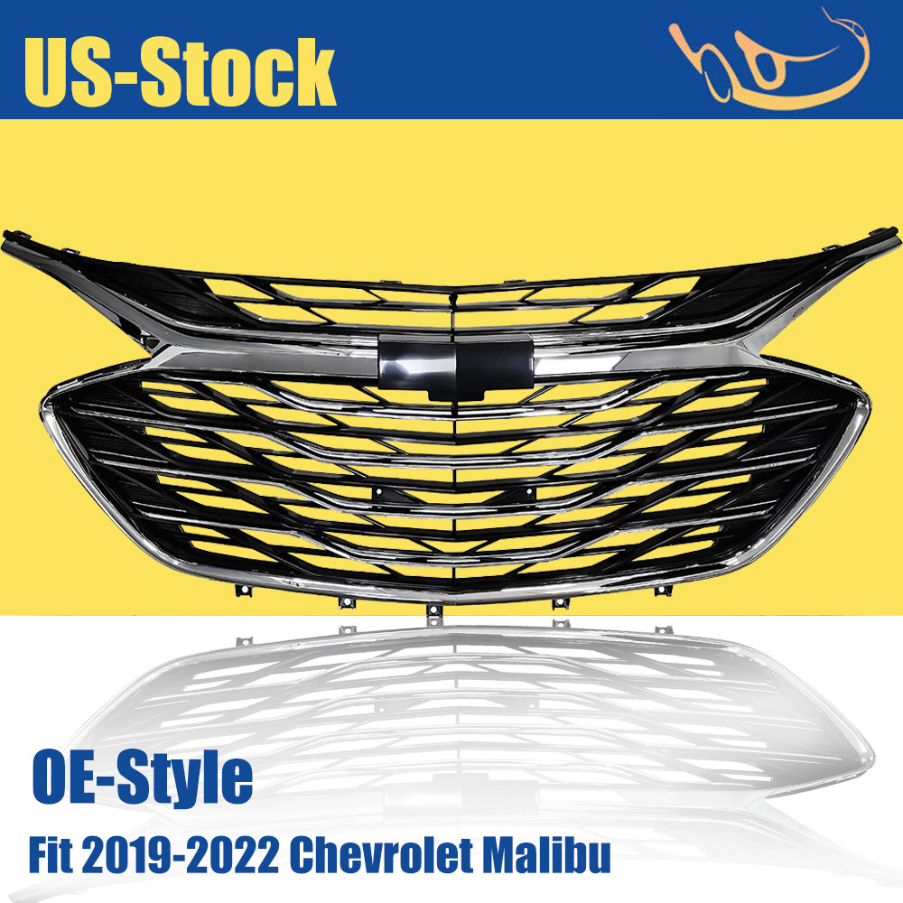 3PCS Chrome Front Grille Upper Lower Grill For Chevrolet Malibu 2019 2020-2023