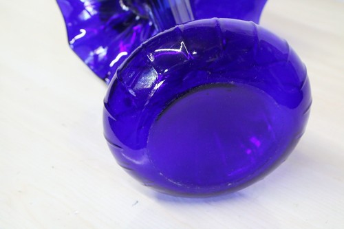 Large Vase Vintage Italian Cobalt Blue Glass Vase Very Striking approx. 1960's. - Picture 10 of 11