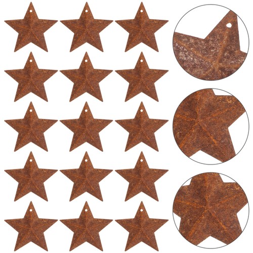 50 Pcs Retro Five-pointed Star Pendant Rusty Ornament Ornaments Christmas Tree