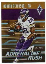 2016 Panini Phoenix Adrenaline Rush Orange Parallel /299 #1 Adrian Peterson
