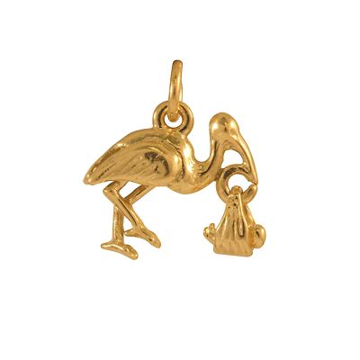Storch Anhänger 9 kt Gold