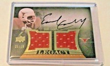 EARL CAMPBELL TEXAS 2013 UD QUANTUM GAME USED DUAL JERSEY AUTO 09/15 SIGNED CARD