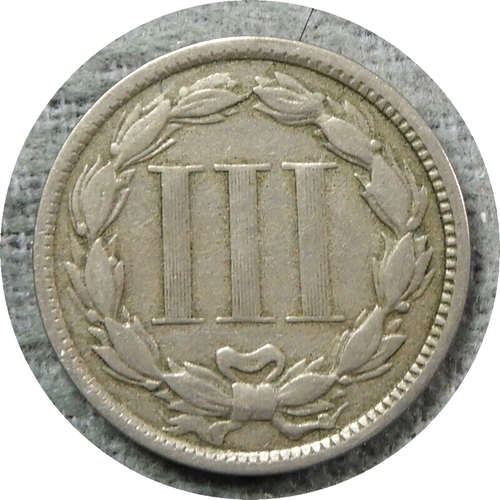 elf Three Cents Nickel 1874 E86 - Picture 2 of 2