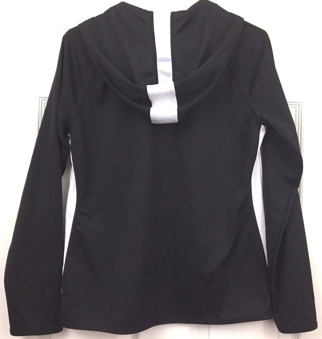 SB Active Jacket Athletic Running Full Zip Hooded Black White Size S