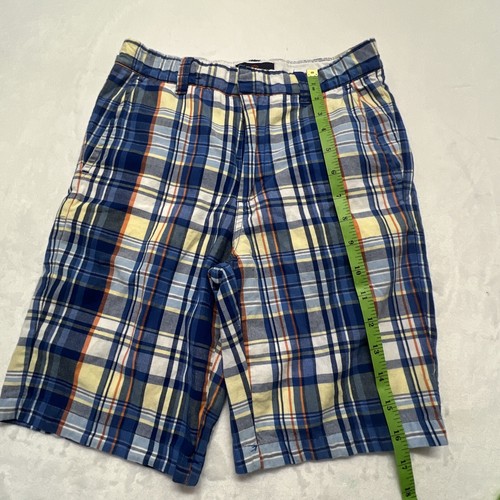 Dillard's Class Club Boys 12 Blue Plaid Shorts Adjustable Waist 100% Cotton - Picture 6 of 10