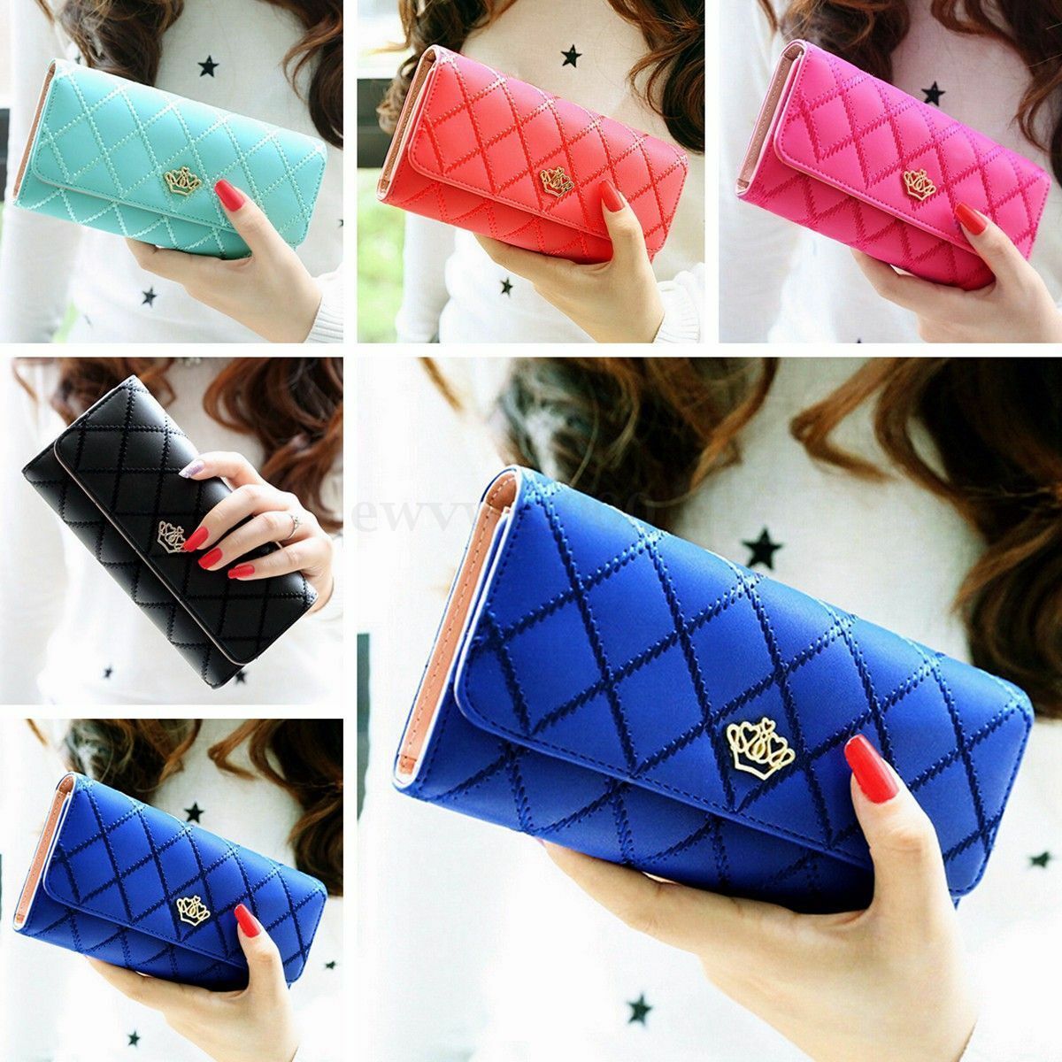 Women Leather Wallet PU Lady Purse Card Holder Clutch Long Handbag Bag US STOCK