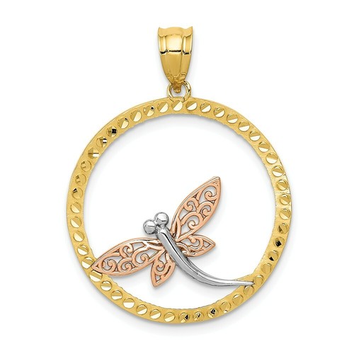 Pendentif Rectangle En Or Jaune 14K Avec Diamant Imitation 2 Carats – Parfait Comme Breloque Ou Charme