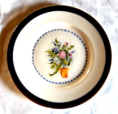 Art Plate Platter Hand Painted Rose Tulip by Marilyn Langbehn 11'' on Bone China