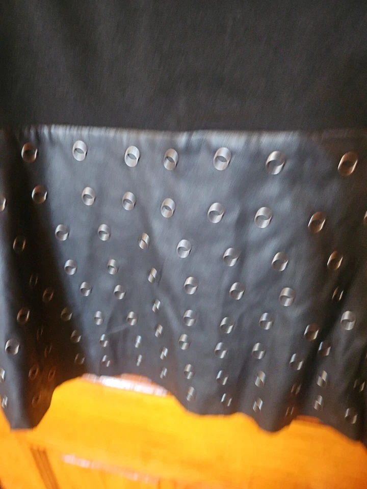 Falda negra para mujer Mynt 1792 detalles forrados de cuero talla 24W nueva sin etiquetas Foto 3 de 4