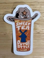 DUTCH Bros STICKER Decal TEXAS Sweet TEA Cowboy HAT REGIONAL HTF Rare CAR Yeti