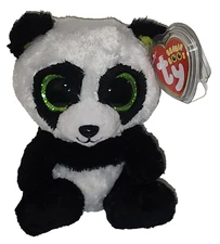 Ty Beanie Boos BAMBOO the Panda Bear (Glitter Eyes) 6" MWMTs Stuffed Animal Toy