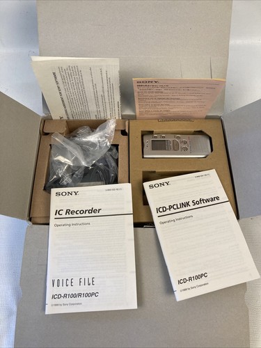 Vintage! Sony ICD-R100PC Portable Digital Voice Recorder + PC LINK SOFTWARE New - Picture 3 of 24