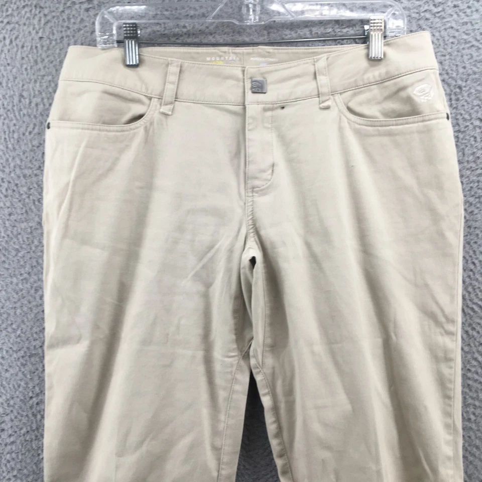 Pantalones cónicos Mountain Hard Wear para mujer 10 (actual 34X32) beige tiro bajo cremallera mosca Foto 2 de 4