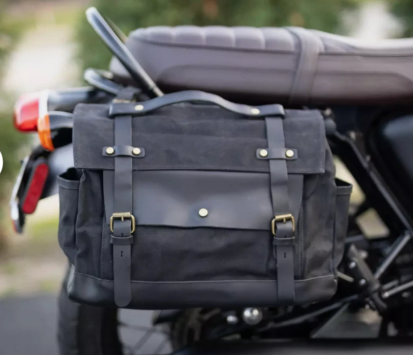Alforja universal para moto Royal Enfield INT650, Meteor, Bullet Foto 2 de 4