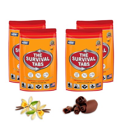 Survival Tabs 8-Day Emergency Food   96 Tabs Long Shelf Life Non-GMO Gluten-Free