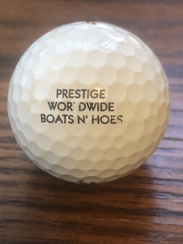 Prestige Worldwide Boats N’ Hoes Souvenir Golf Ball. ProV1 . Step Brothers