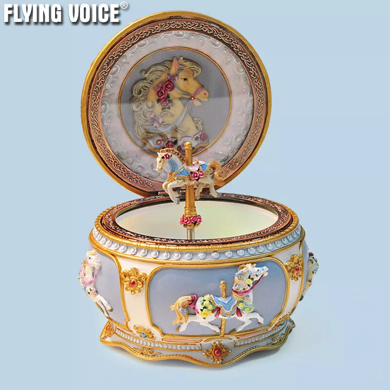 Rotating Luminous Merry Go Round Music Box Carousel Birthday Party Lovers Gifts
