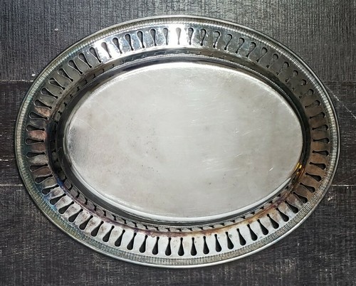 Vintage Cavalier Silver Plated Tray Removable Glass Snack Wares Spoon England - Picture 9 of 11