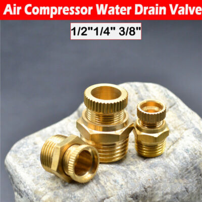 PT 1/2''3/8''1/4''Außengewinde Metall Luftkompressor Wasserablassventil Messing Ton