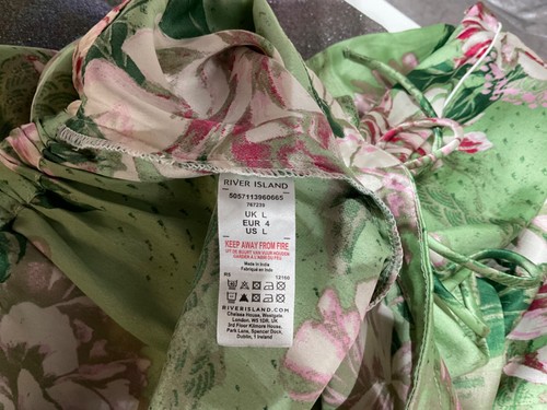 New River Island Lounge Loft Floral Satin Wide Leg Pyjama Pants - Size L BNWT - Picture 10 of 10