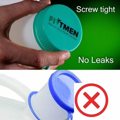 FITTMEN Mens Urine Bottle with Spill Proof Lid 1000Ml with Discreet Carry Bag - - Picture 10 of 10