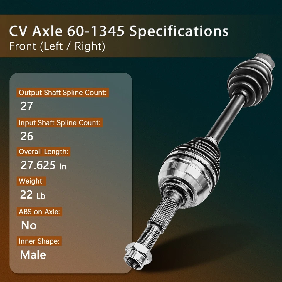 Front Left & Right CV Axle for Trailblazer GMC Envoy XL XUV EXT Bravada Rainier Foto 4 de 4