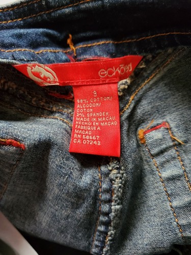 Jeans classici lavati Ecko da donna rossi senza vita diva denim indaco taglia 9 - Foto 9 di 9