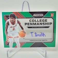 Terquavion Smith 2023 Prizm Draft Picks College Penmanship Green Auto CP-TQS