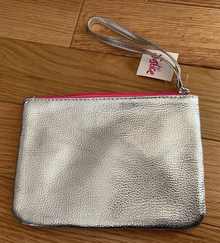 Justice Glitter Purse Wallet Wristlet 8" “Live Justice “ NWT - Picture 2 of 3