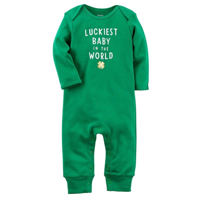 Carter’s 3 Months "Luckiest Baby in the World" St. Patrick’s Day Coverall for sale online eBay