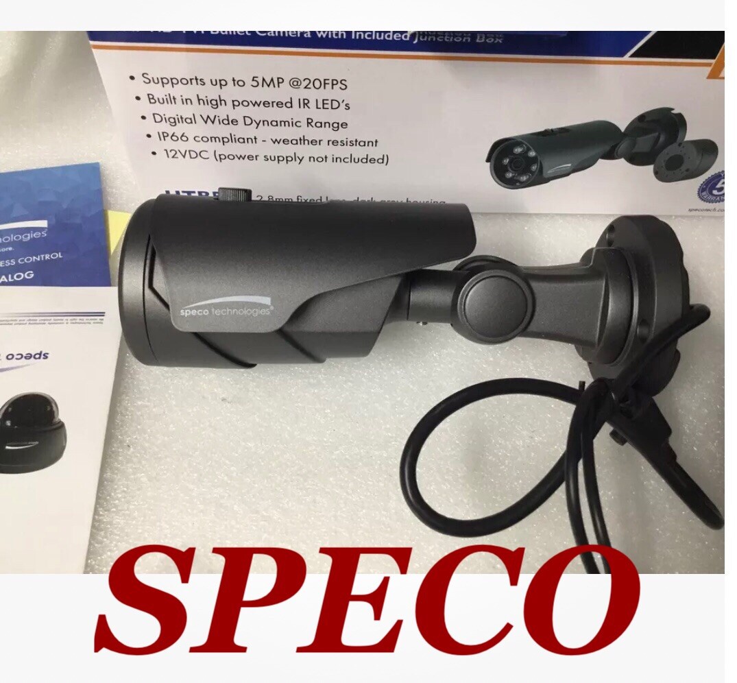 Speco HTB5TG 5MP HD-TVI CCTV Color Camera with 2.8mm Lens, IR LEDs, OSD, WDR, Security