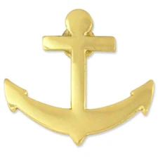 PinMart's Gold Plated Nautical Boat Anchor Lapel Pin