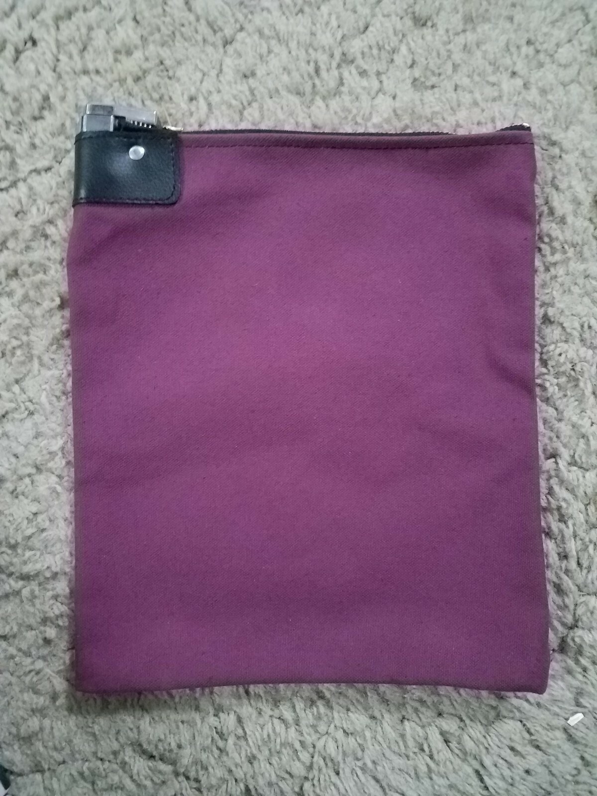 1 Purple Canvas Locking Bank Deposit Bag with Deluxe Pop Up Lock and 2
