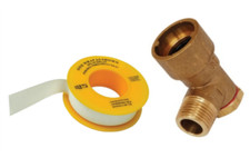 Gas Bayonet Elbow Brass Socket ANGLED 1/2" for Gas Cooker Hose Fitting with PTFE