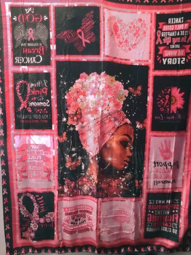 Breast Cancer Awareness Throw Blanket 50"x60" Soft, Fuzzy, Cozy NWOT - Picture 2 of 13